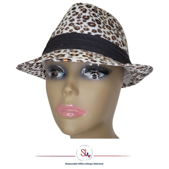 POP HEADWEAR Cheetah Print Fedora One Size Fits Most EUC - Picture 3 of 10